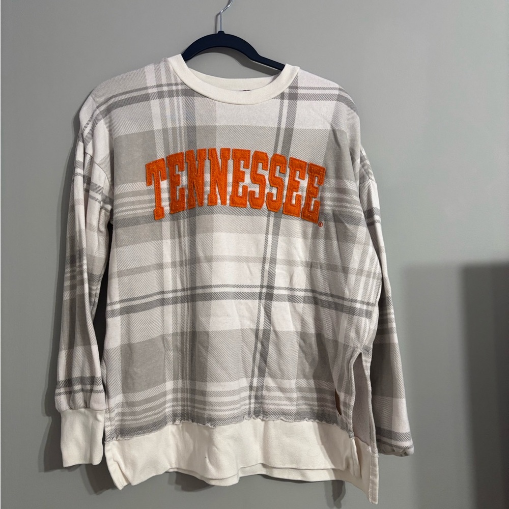 Tennessee Plaid Gray and Orange Men's Sweater